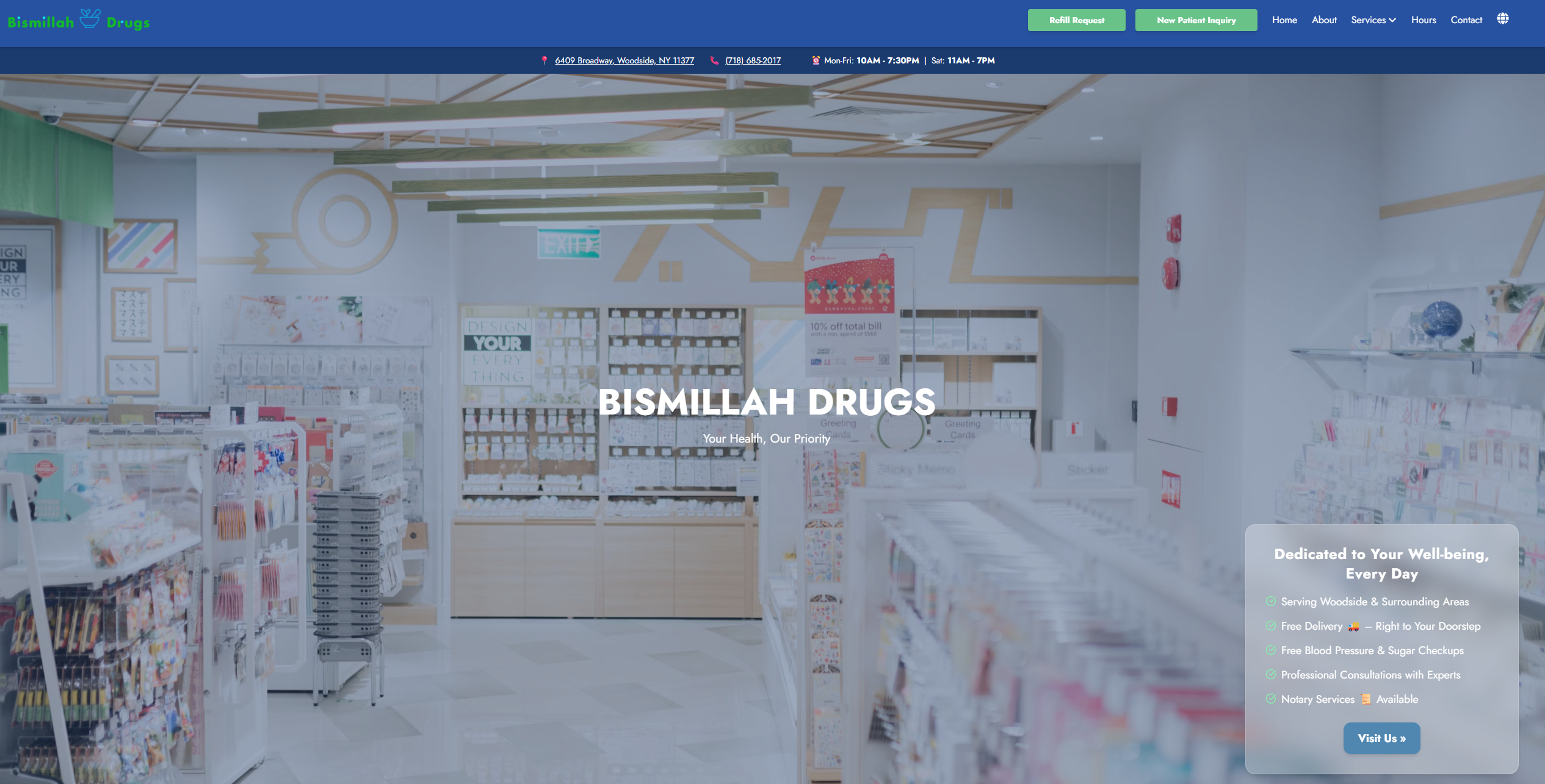 Modern pharmacy interior